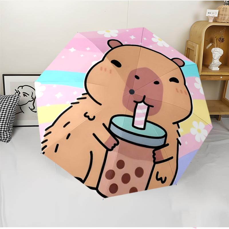 Kapibara Fashionable Automatic Opening/Closing Folding Umbrella. Portable and Foldable, Ideal for Gift, Travel, and Daily Use.