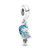 NEW Fine S925 Silver Pink Glass Flamingo Dangle Bead Pendat Fit Original  Bracelet Jewelry Shiny Colored Zircon Bird Charm