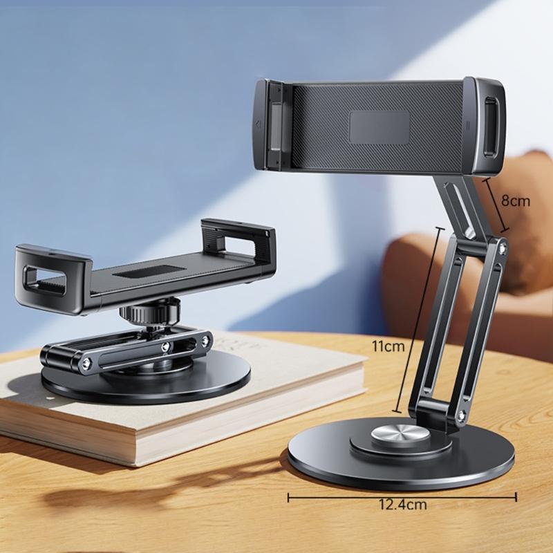 Adjustable Tablet Stand with 360 Degree Rotatable Base Foldable Tablet Holder for Mobile Phone Desk Ergonomic Notebook