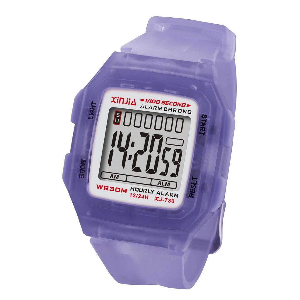 Xinjia 7 Colors Square Digital Student Watch Waterproof Sport Wristwatch