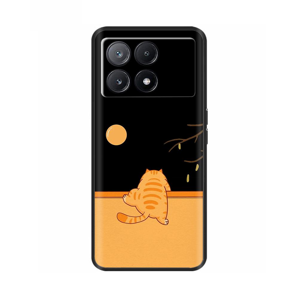 Poco X6 Case Phone Case Lovely Cat Coque Cover For Xiaomi Poco X6 Pro Poco X 6 Pro X6Pro Pocox6 Pro 5G Liquid Silicone Cases