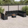 Vidaxl 11-Cz. Garden Lounge Set, Cushions Black Rattan Pe