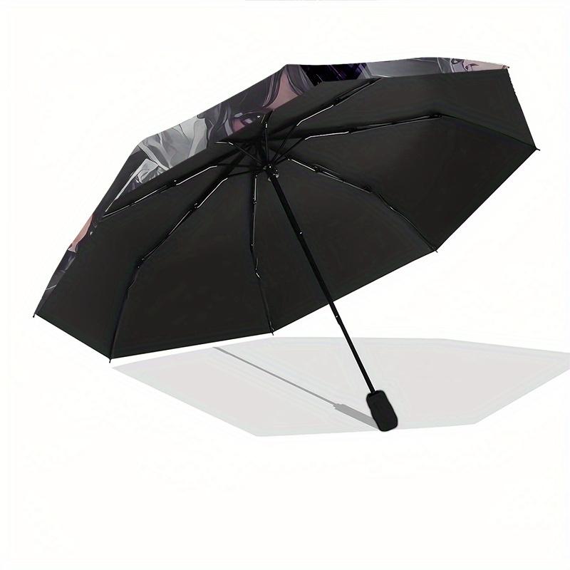 Wednesday Addams,Gothic Fashion Automatic Folding Umbrella 8 Ribs Lightweight Design, Durable Iron Frame, Compact and Portable, Ideal Birt
