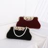 Women Rhinestone Evening Clutch Bags Sparkling Crystal Diamond Party Handbag Purse Vintage Velvet Wedding Cocktail Shoulder Bag
