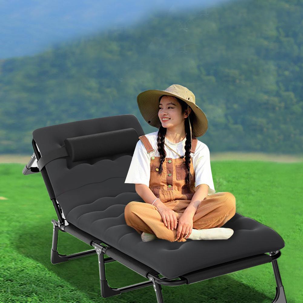 Folding Sun Lounger Chairs Bench Cushion Cotton Cushion Garden Camping Outdoor Chair Cushion Deck Chairs Travel Beds For Adults