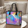 Iridescent Swirl Pattern Tote Bag Fashion Casual Daily Carry All Lightweight Trendy Shopping Handbag for Women