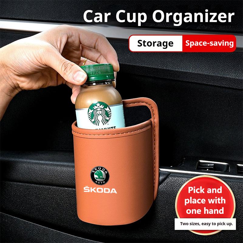 HQKI8 Car Door Storage Box Seat Hanging Trash Can Trash Can Car Interior Accessories For Skoda Octavia Superb Rapid Kodiaya Kroya