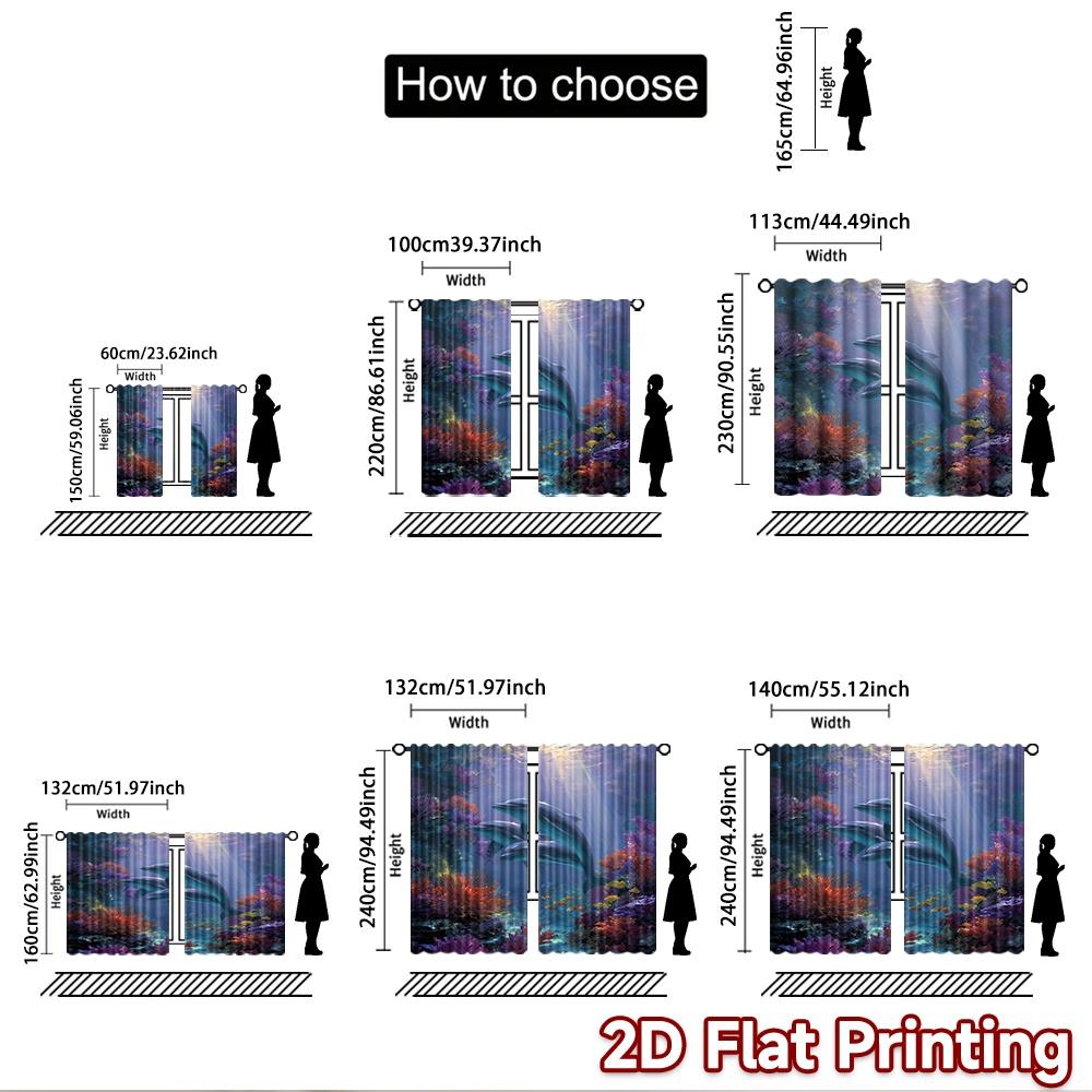 2D flat Photography Backdrop Popular Background Banner Dolphins in Coral Reef (2) 100% Polyester Family Party Use for