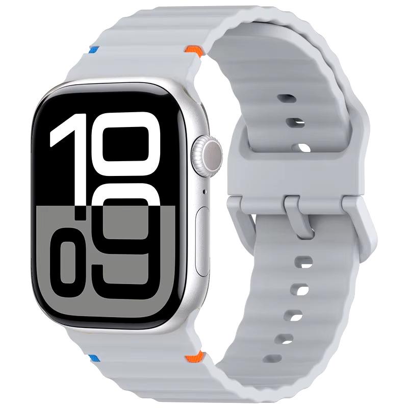 Renkli Noktalı Apple iWatch 11 Ultra Dalga Silikon Kayış