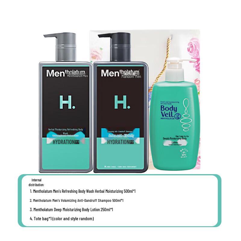 Mentholatum Herbal Shower Gel, Anti-Dandruff Shampoo & Lotion Set
