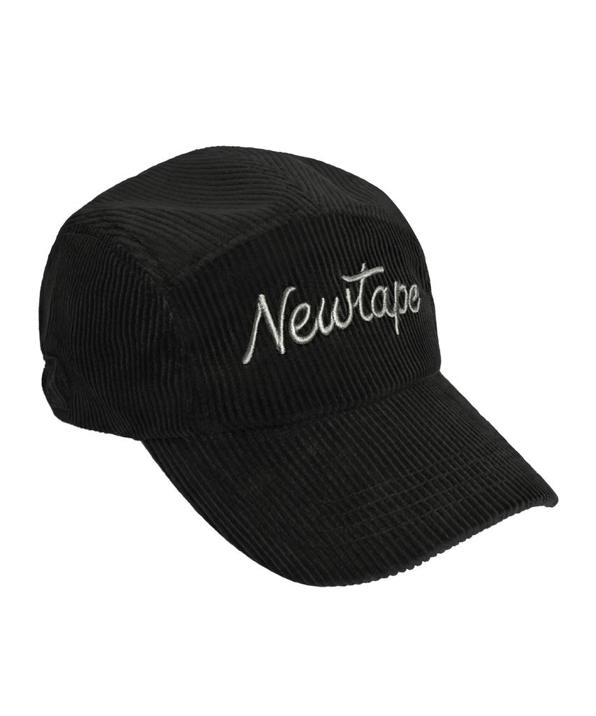 Nyuteib Oversized Corduroy Slotted Camp Cap - Black