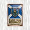 1pc Scottish Heritage Metal Wall Art Sign - Scottish Flag & Rampant Shield Emblem with Scottish Thistle, Rust-Proof Weatherproof