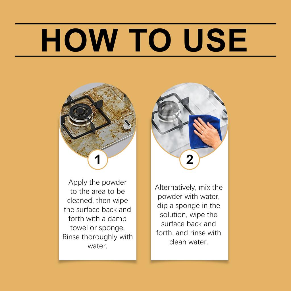 Ölfleckenreinigungspulver - Sofort - Auflösendes Pulver zur Reinigung von Ölflecken in der Küche, Leicht auszuspülen, Haushaltsprodukt.