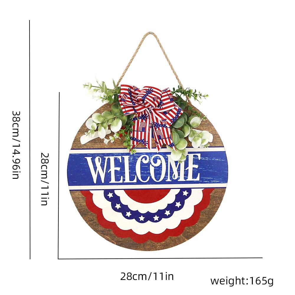 New American Independence Day Wooden Sign Home Decor With Light Star Design