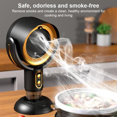 Portable Range Hood Negative Ion Desk Exhaust Fan Oil Fume Purifier Desktop Cooker Hood for Home Office Kitchen Desk and Travel