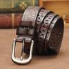 Jeans Belt Pin Buckle Adjustable Length Retro All-match Jeans Pants Ladies Wide Belt 1.1 Inch Width Hollow Flower Faux Leather Belt Daily Wear
