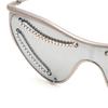 Trendy Cat Eye Chain Sunglasses with Cross Metal Frame – Fashionable European & American Design