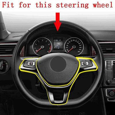 A51K-Car Steering Wheel Cover Carbon Fiber Steering Wheel Decorative Frame For Golf 7 MK7 POLO- 2014-2016 MK6 2017