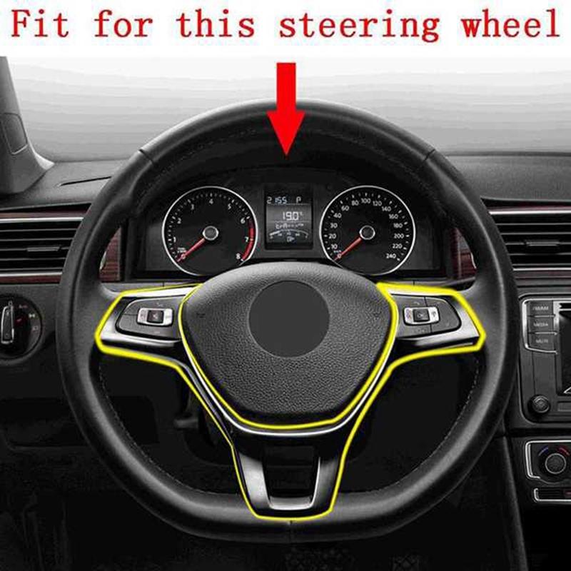 A51K-Car Steering Wheel Cover Carbon Fiber Steering Wheel Decorative Frame For Golf 7 MK7 POLO- 2014-2016 MK6 2017 Carbon fiber pattern