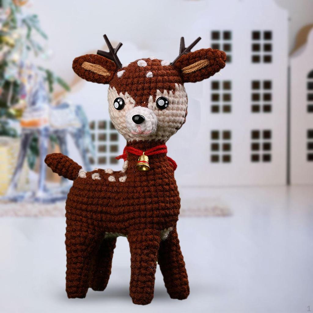 Christmas Crochet Kits Crocheting Craft Set Pendant Handmade for Beginners DIY Doll