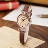 Watch Korean Version Niche Women's Watch Simple Spark Patterned Dial leather strap Waterproof Ladies Fashion Quartz Wristwatches