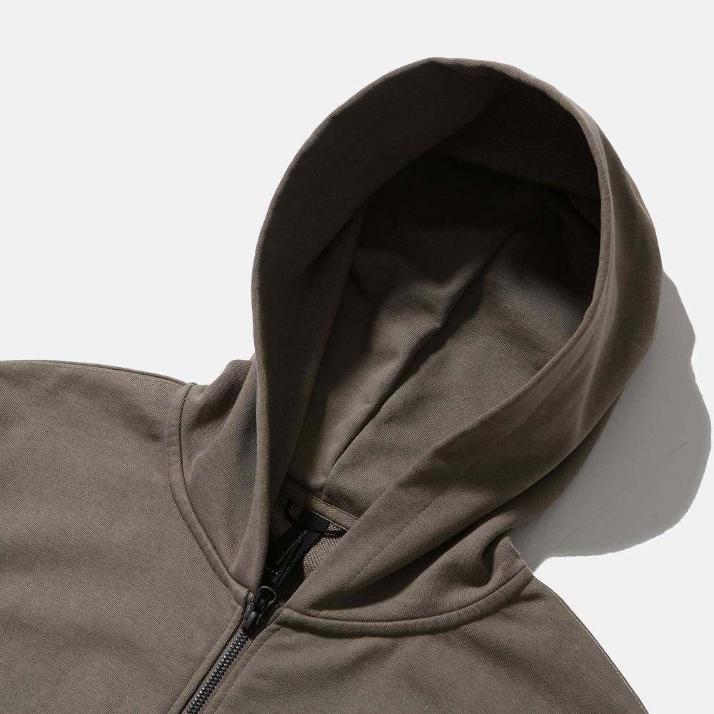 Moif [Aw25] Baggy Zip Hooded Sweat / Olive