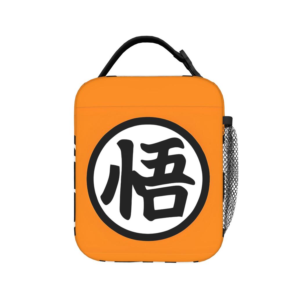 DBZ Kanji Symbol Insulated Lunch Bags Leakproof Son Goku Reusable Thermal Bag Tote Lunch Box Work Outdoor Food Bag