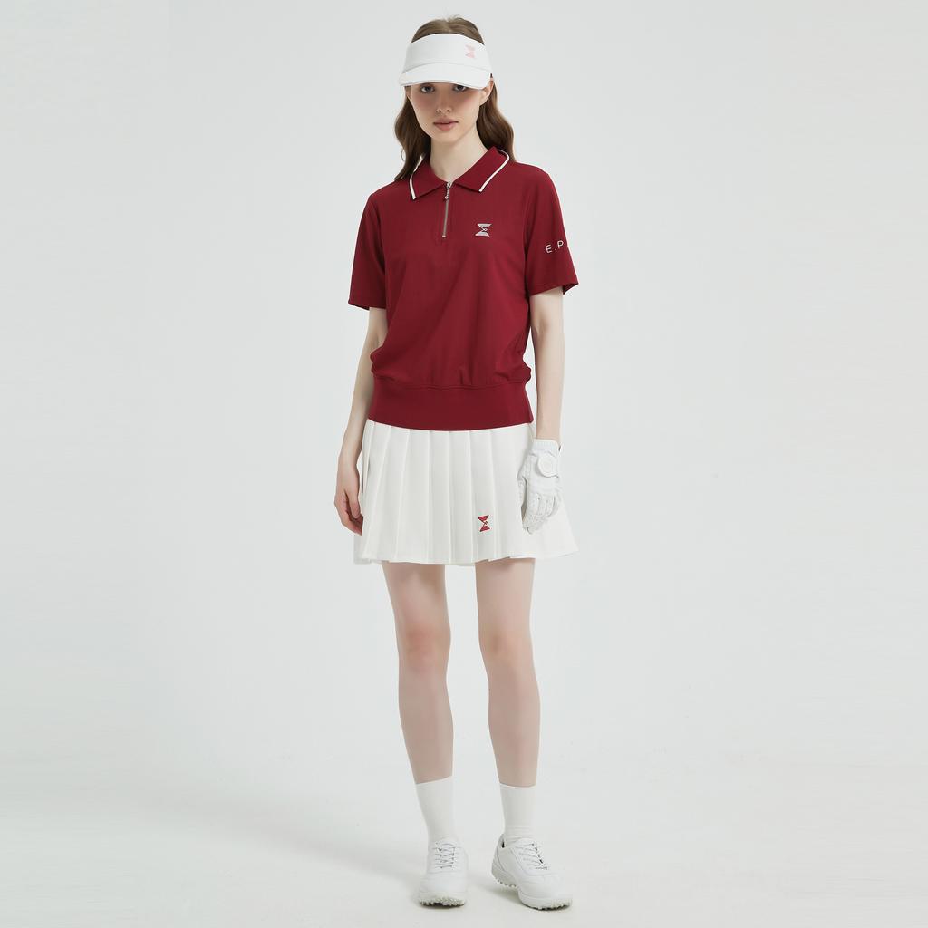 E.PARCA Wet Cream Pleated Skirt