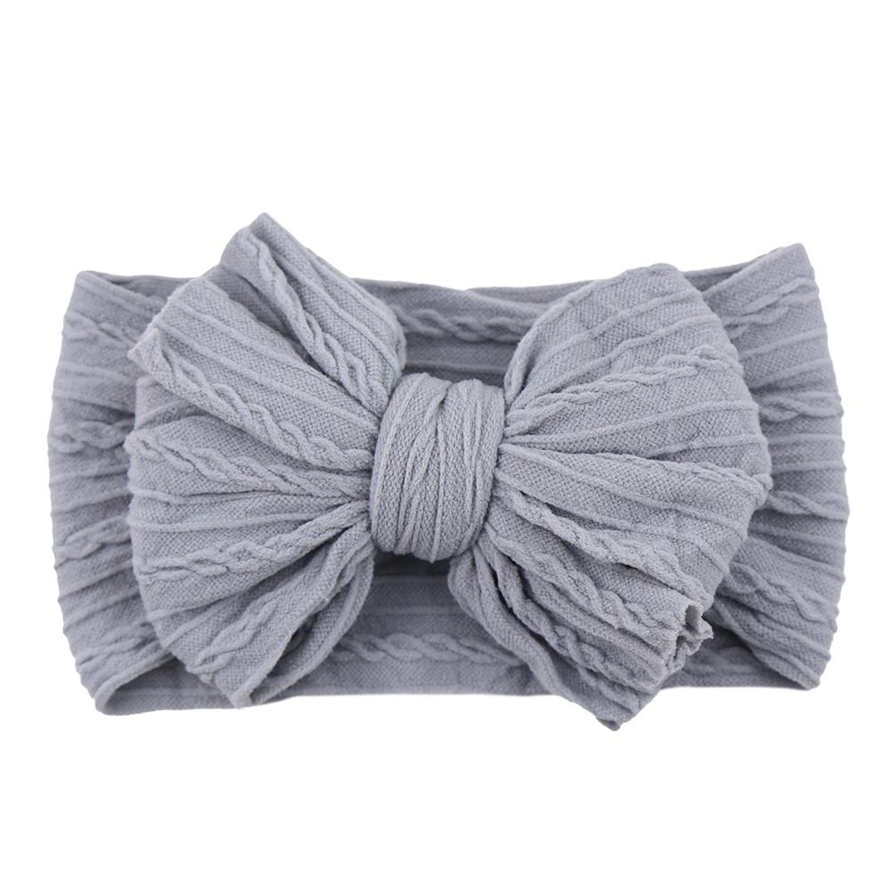 Solid Cable Bow Baby Headband for Child Nylon Layers Headwear Kids Elastic Turban Headwraps Newborn Boys Girls Hair Accessories