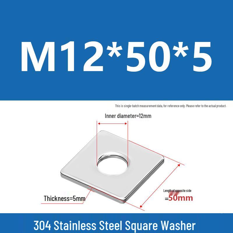 304 Stainless Steel Thickened Square Washer for Curtain Wall (M4-M16)