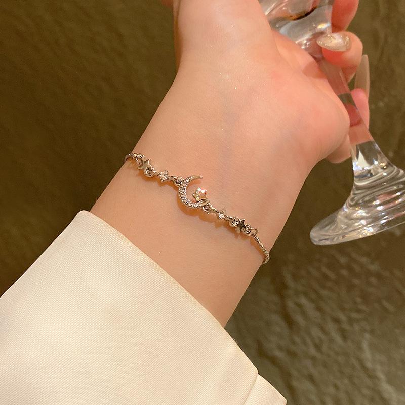 Light Luxury Niche High-end Pearl Bracelet Women's Korean Style Fashion Elegant Flash Zircon Love Bracelet Crystal Bracelet
