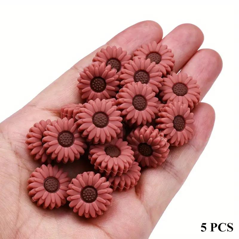 5/15PCS Multi-color Daisy Silicone Beads, 20mm, Suitable for DIY Pen Bead Bracelets, Necklaces, Keychain Accessories, Etc