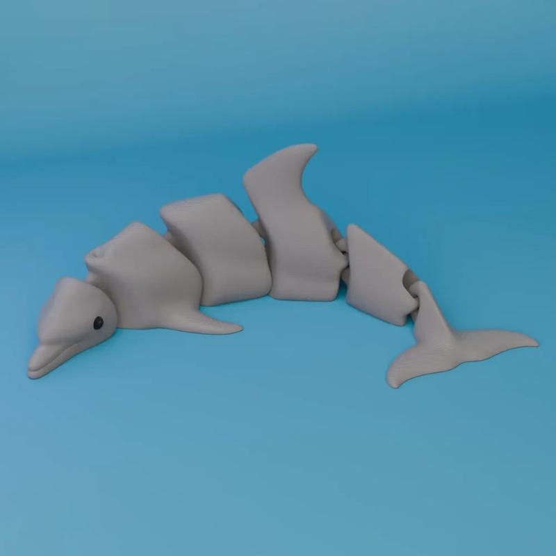 3D Printed Articulated Shark Killer Whale Ornament Realistic Flexible Marine Animal Figurine for Home Shelf Decor