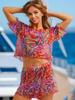 Russian Mesh Sun Protection Two-Piece Swimsuit Set
