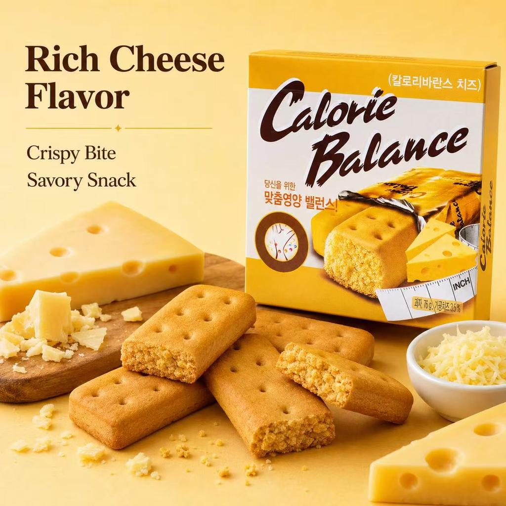 Galletas Compactas Sabor Queso Haitai 76g | Rico Aroma Salado a Queso, Textura Crujiente Densa, Fuerte Saciedad