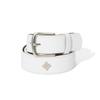 Signature Rivet Leather Belt White