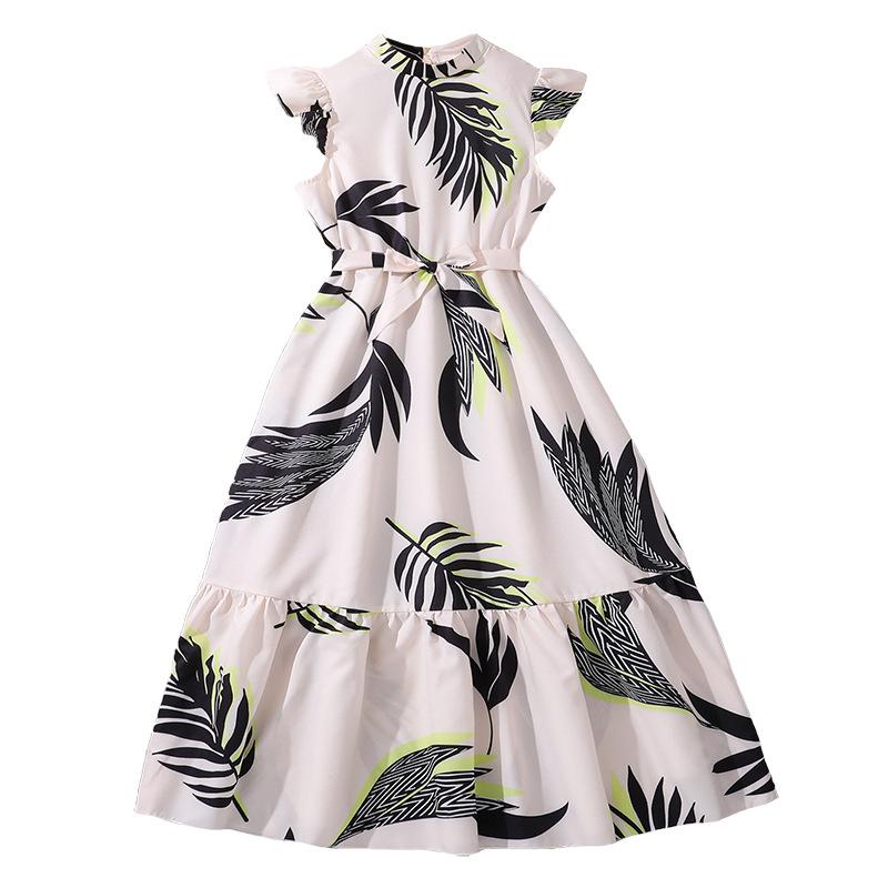 Europäisches & Amerikanisches Sommerkleid für Große Mädchen, Kurzarm, Bedruckt - Neuer Stil, Heißer Verkäufer