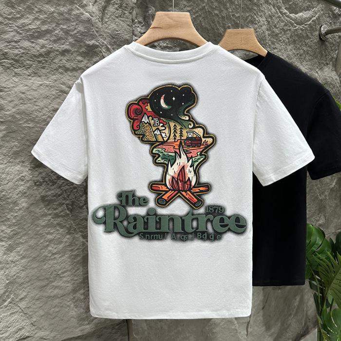 Men's Short-sleeved Dopamine Wear Half-sleeved Printed T-shirt Thin Sweat-absorbing T-shirt In Summer