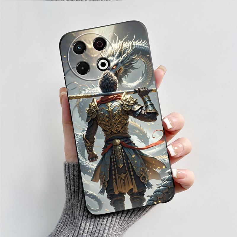 For Tecno Spark 30 Pro Case Black Myth Wukong Painted Phone Cases For Tecno Spark 30Pro 4G KL7 Back Cover Soft Slim TPU Fundas