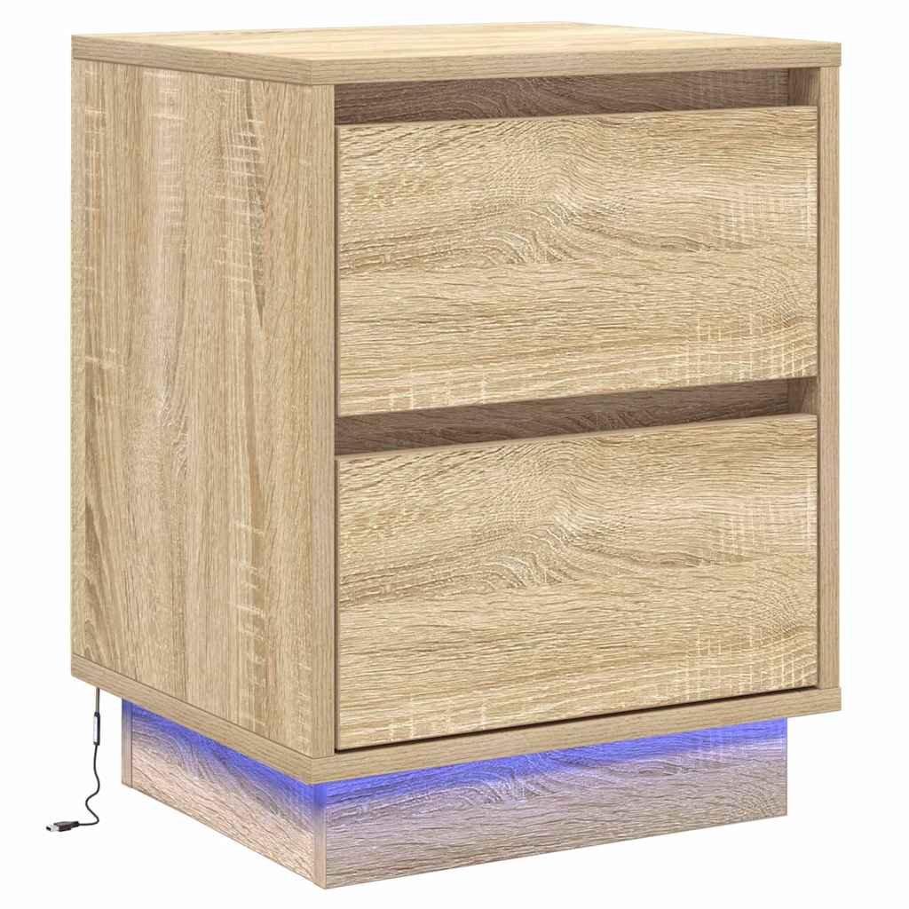 Nightstand 2 pcs Sonoma Oak 39 x 34.5 x 50 cm engineered wood