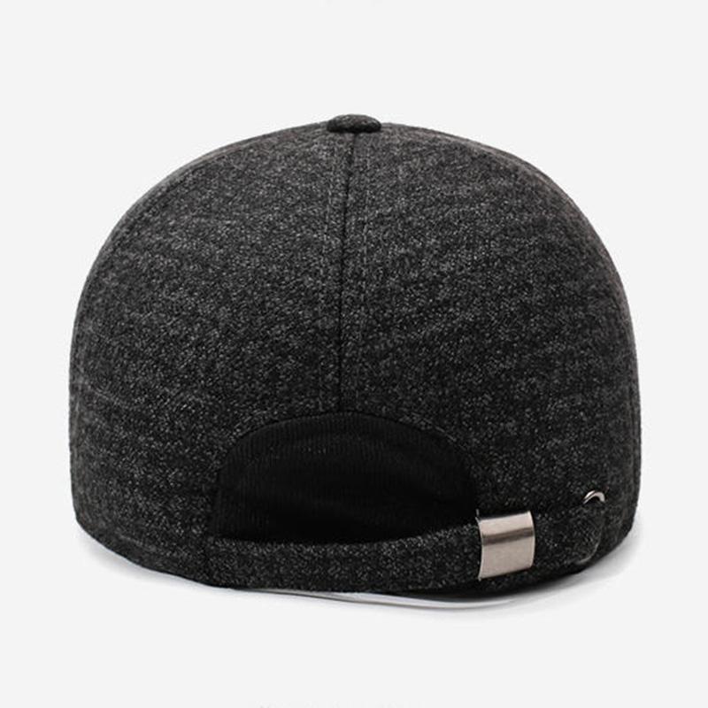 Men'S Winter Ear Protection Baseball Cap Windproof Warm Fleece-Lined Dad Hat with Adjustable Strap Sporty Design for Cold Weath