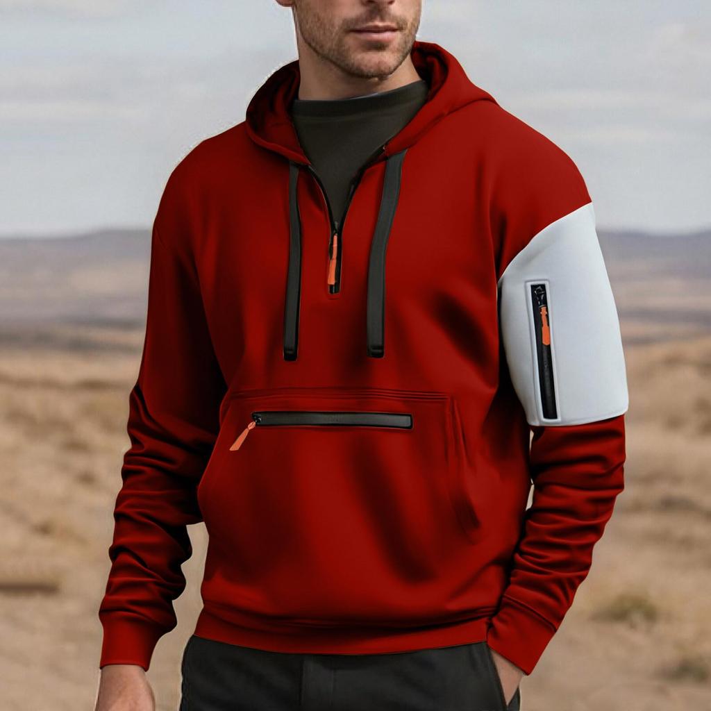 Men's Leisure Hooded Sweatshirt Solid Hoodie Streetwear Men's Clothing Warm Long Sleeve