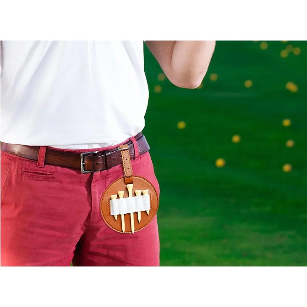 1 STuks Leer Dubbelzijdig Golf Tees Draagbare Opbergtas Meerdere Holsters voor Golf Green Fork Houders en Taille-hangende Tees
