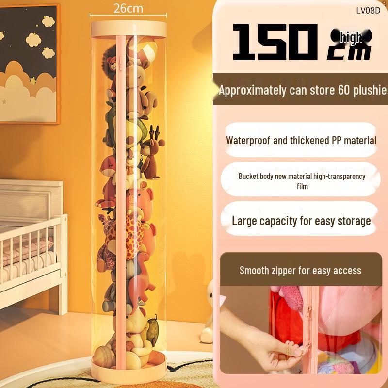 Plyschdocka Förvaringskorg med Dragkedja - Genomskinlig Gosedjursorganisatör