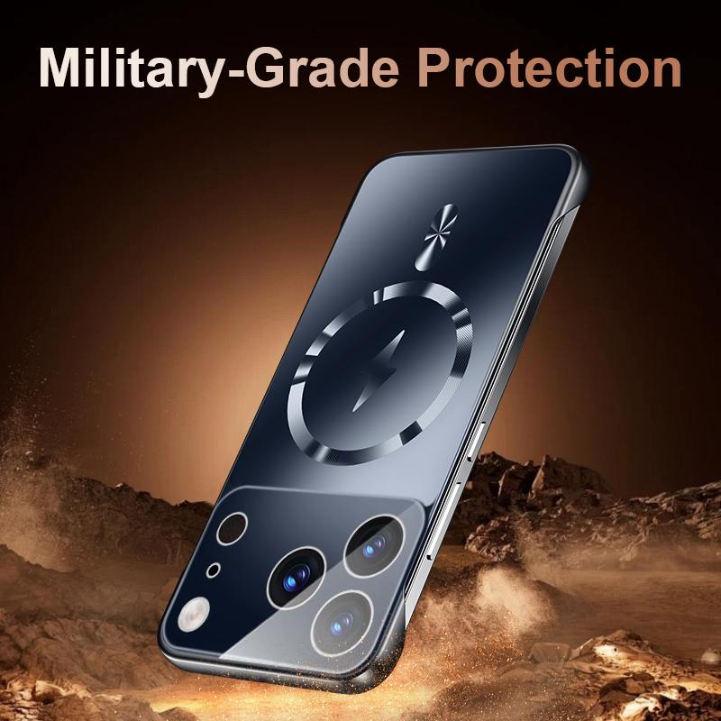Custodia Magnetica Senza Bordi Ultra Sottile Per iPhone 17 Pro Max 16 15 14 13 Pro Max 12 11 Lusso Protezione Lente Placcatura Cover Rigida in PC per Telefono
