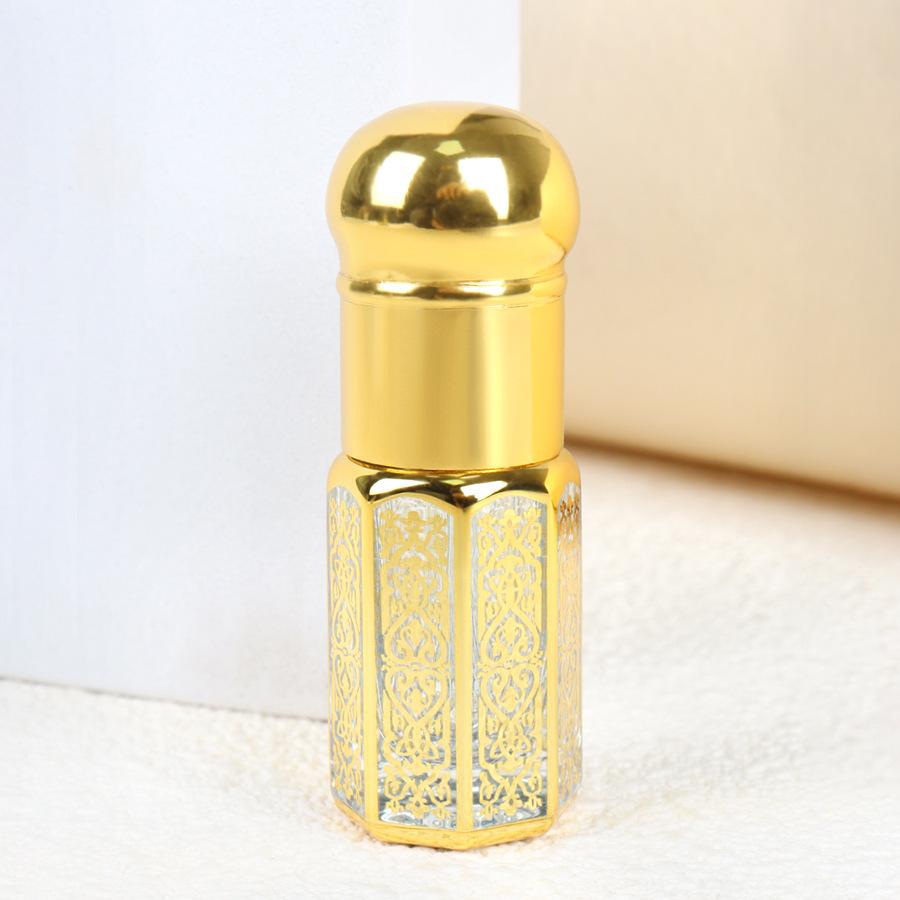 12ML Essential Oil Roller Bottle Refillable Glass Container with Decorative Metal Cap Suitable for Aromatherapy and Personal Care Storage