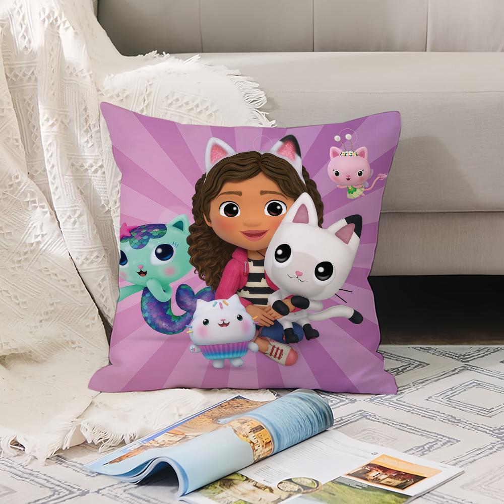 Cartoon cute G-Gabbys D-Dollhouse  Pillow Case Office Cushions Suitable For Sofa Car Bedroom Decorative Cushion Cover