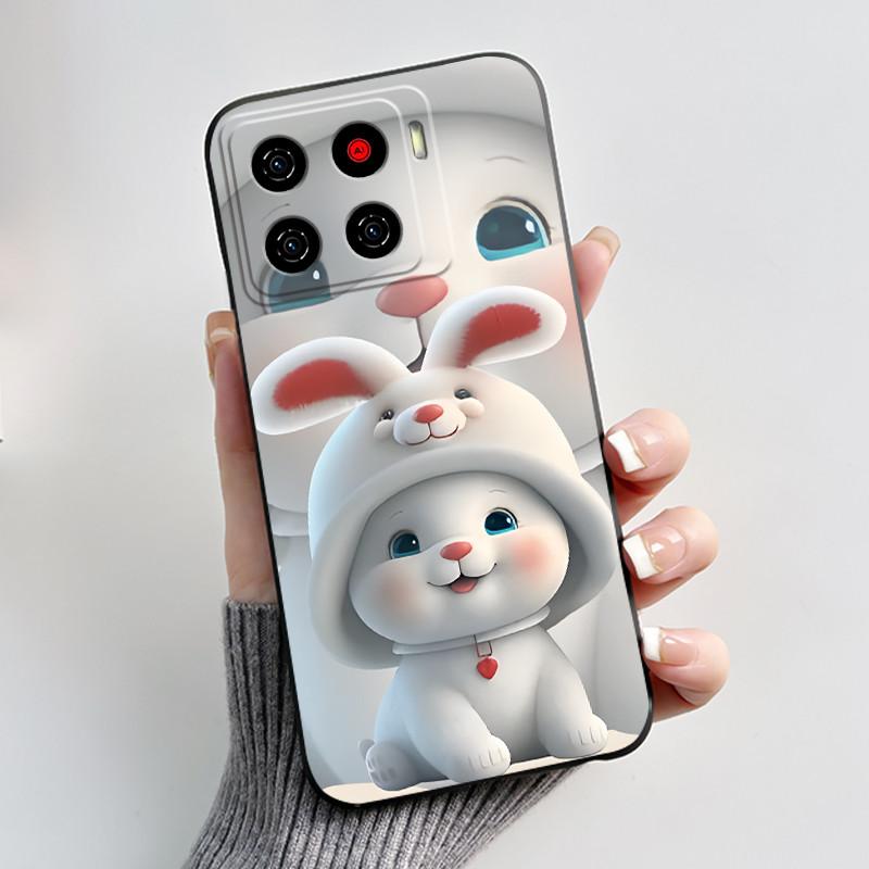 For ZTE Blade A56 Z2473 Case Cute Love Rabbit Cartoon Black Soft Silicone Protect Cover For ZTE Blade Nubia A56 Pro Phone Casing