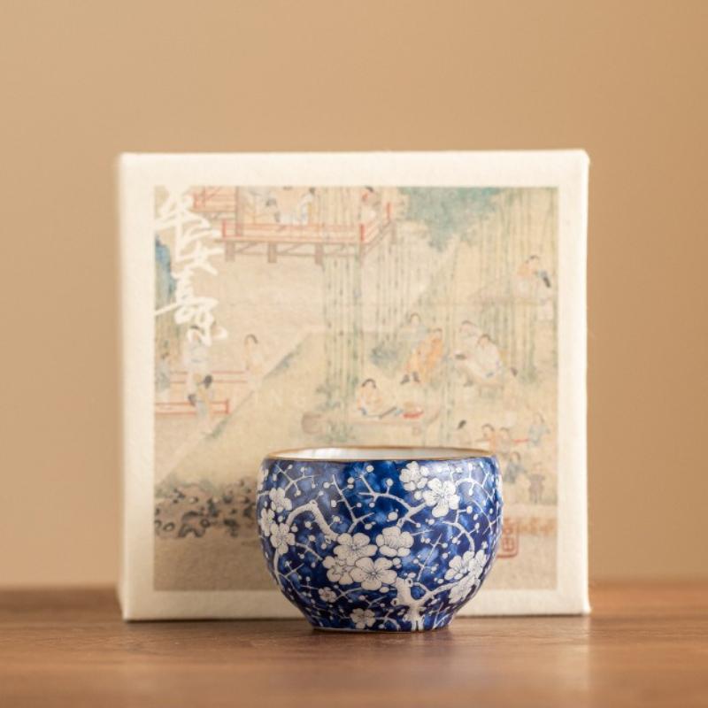 Ru Klin Porcelain Ice Plum Cup Retro Chinese Kung Fu Teacups Teaware Pottery Mugs Tea Ceremony Japanese Drinkware Master Cups