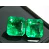 Natural Green Emerald Loose Gemstone 14.50 Zambia Square Cut Pair for Jewelry Making and Crafts